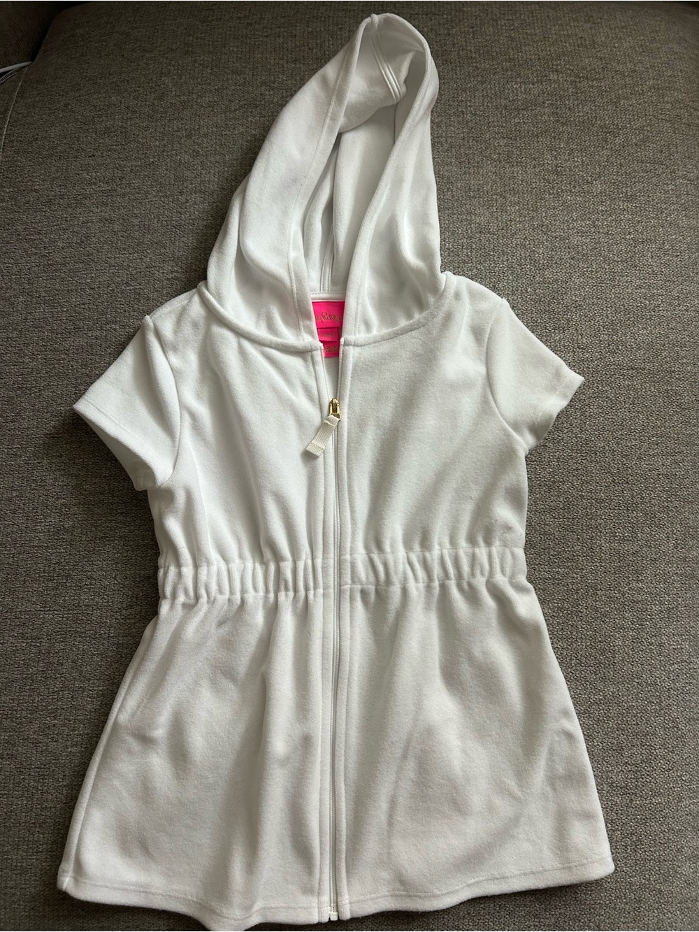 Lilly Pulitzer White Hooded Zip-Front Girls Dress